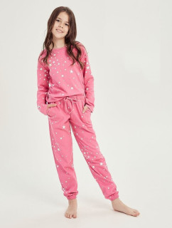 Zateplené dievčenské pyžamo Erika ružové pre staršie deti