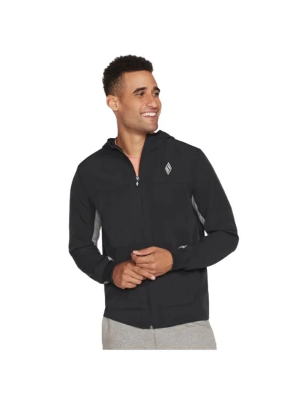 Bunda Skechers Skechweave Premium s kapucňou M1JA123-BLK Black L Bunda Skechers Skechweave Premium s kapucňou M1JA123-BLK Black L