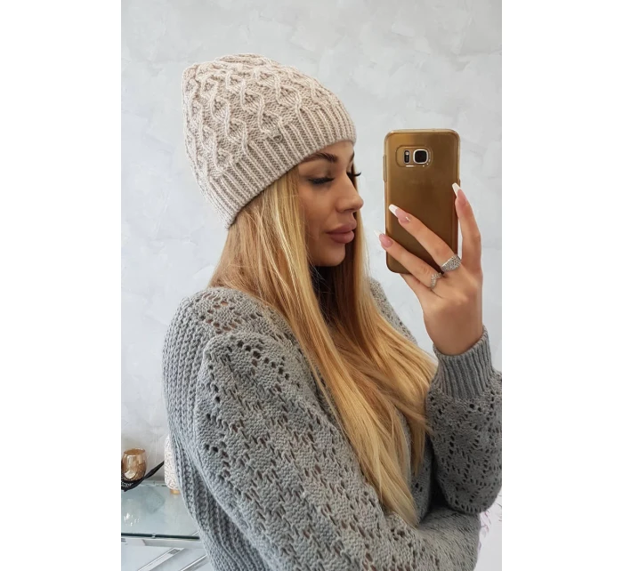 Fleecová čepice Roma model 22103995 light beige - K-Fashion