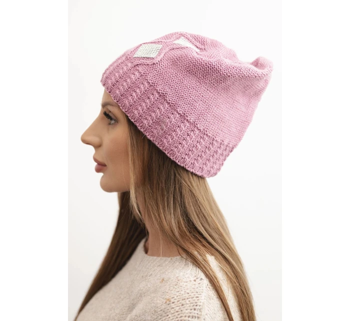 Dámská zimní čepice z vlny s krystaly model 21750414 grafitová - K-Fashion Dámská zimní čepice z vlny s krystaly model 21750414 grafitová - K-Fashion