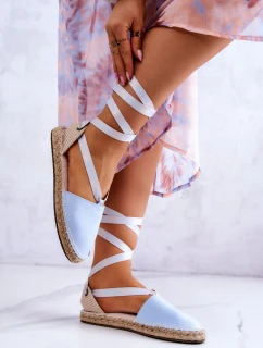 Damskie Wiązane Espadryle Big Star JJ274863 Niebieskie