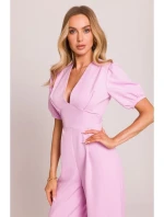 Kombinéza s puff rukávy  růžová model 20970740 - Moe
