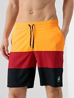 Pánske plavecké šortkyH4L21-SKMT004 oranžovo-červeno-čierne - 4F
