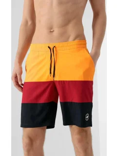 Pánske plavecké šortkyH4L21-SKMT004 oranžovo-červeno-čierne - 4F