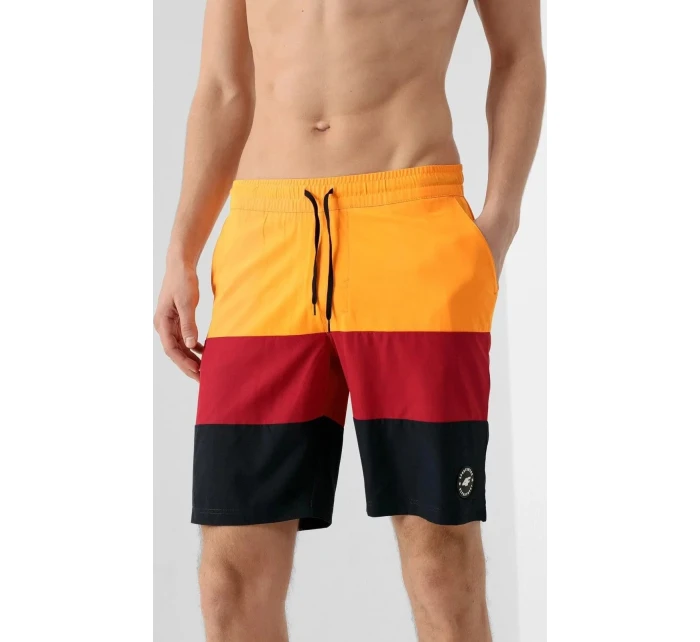 Pánske plavecké šortkyH4L21-SKMT004 oranžovo-červeno-čierne - 4F