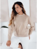 Dámsky základný sveter DARMILA beige FashionStreet MY2507