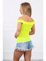 Španielska blúzka s volánikmi žltá neónová Španielska blúzka s volánikmi žltá neónová