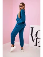 Súprava tepláky + nohavice maslová námornícka tkanina