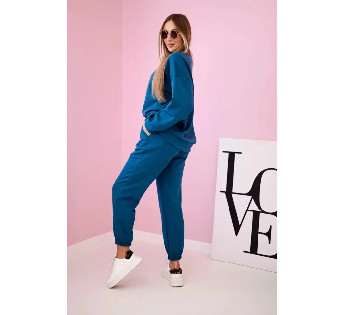 Súprava tepláky + nohavice maslová námornícka tkanina