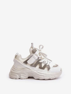 Dětské tenisky se zirkony bílé model 21672916 - Boto