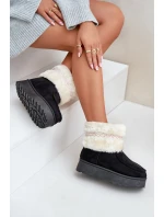 Dámské Sněhule Na Platformě S Kožíškem A Vzorem Černé model 21678807 - Boto