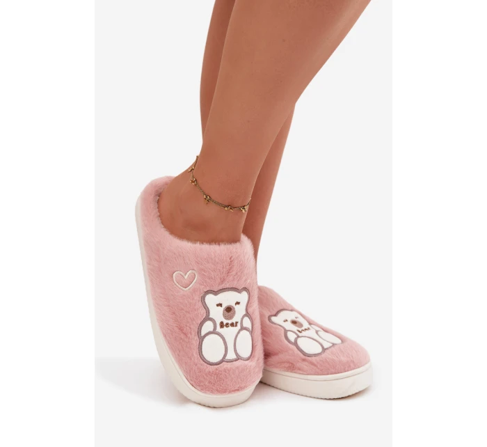 Kožešinové pantofle s růžové model 21772562 - Boto