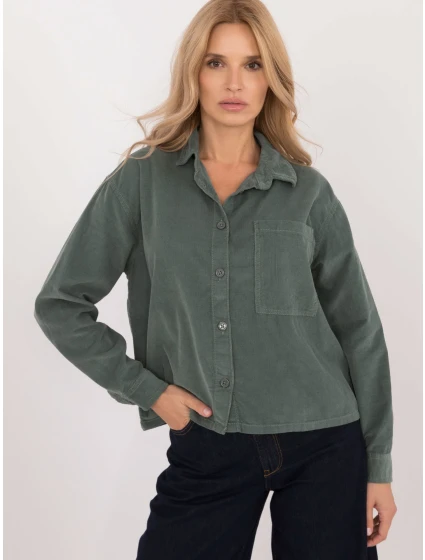 Košeľa D70046M11184A1 tmavozelená