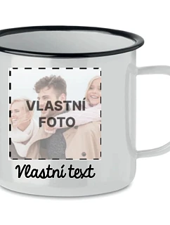 Personalizovaný retro plechový pohár s fotografiou