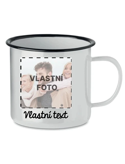 Personalizovaný retro plechový pohár s fotografiou