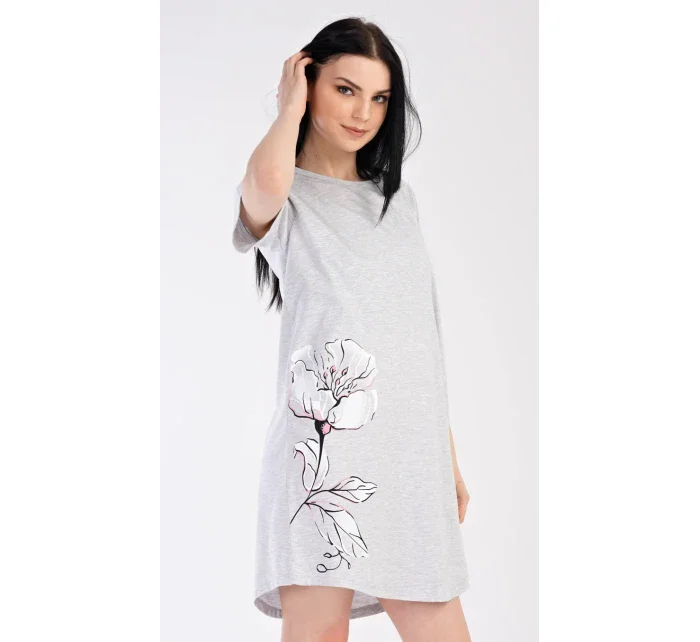 Dámská noční košile s krátkým rukávem model 18831621 - Vienetta Dámská noční košile s krátkým rukávem model 18831621 - Vienetta