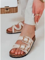 Dámské korkové žabky beige Dstreet model 21988401 - FashionStreet