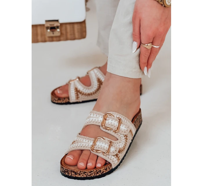 Dámské korkové žabky beige Dstreet model 21988401 - FashionStreet