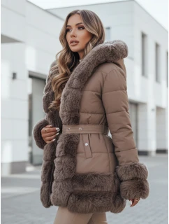 dámská zimní bunda s kožešinou hnědá Dstreet model 21991150 - FashionStreet