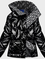 Čierna dámska bunda s leskom (OMDL-023)