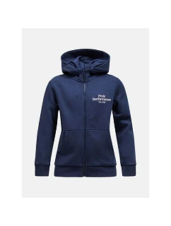 Detská mikina PEAK PERFORMANCE Original Zip Hood Junior, farba tmavomodrá