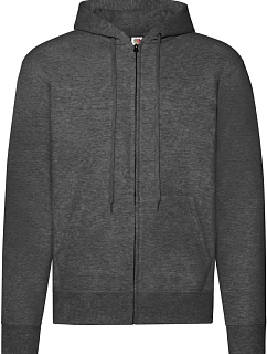 Fruit of the Loom Classic Hooded Sweat Jacket Mikina s kapucňou 16.2062 tmavošedá melírovaná