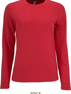 SOL'S Imperial LSL Women Dámske tričko s dlhým rukávom 25.2075 červené