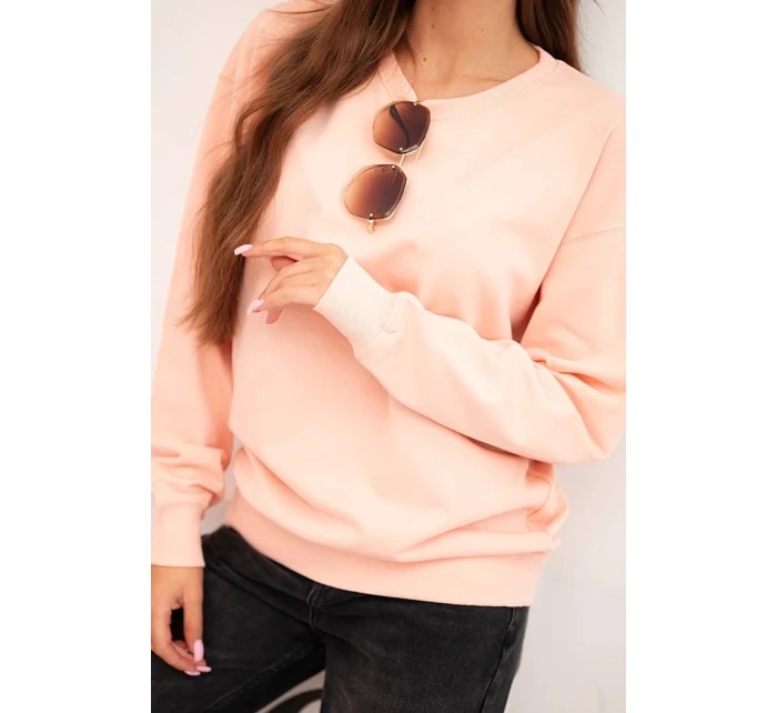 Dámska mikina z elastického bavlneného materiálu s okrúhlym výstrihom biela