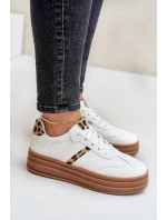 Sneakersy Damskie Na Platformie Panterka Białe Dravinnia Sneakersy Damskie Na Platformie Panterka Białe Dravinnia