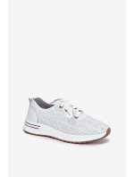 Skórzane Lekkie Półbuty Damskie Artiker 54C1758 Białe