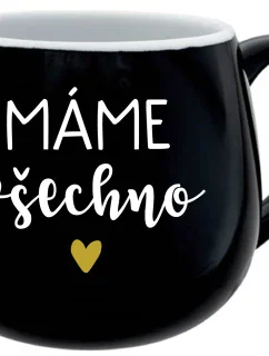 MÁME VŠETKO - čierny keramický hrnček 300 ml