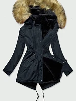 Dámska zimná bunda parka tmavomodrá (b2628)