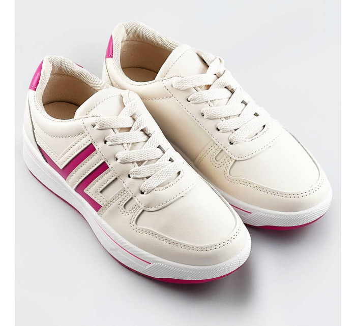 Ecru-ružové dámske športové topánky (AD-587)