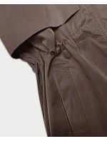 Hnědá dámská bunda s ohrnutými rukávy model 20911366 - LHD Hnědá dámská bunda s ohrnutými rukávy model 20911366 - LHD