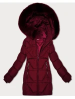 Dámska zimná páperová bunda vo vínovej farbe J Style (16M9275-06)