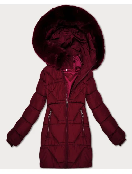 Dámska zimná páperová bunda vo vínovej farbe J Style (16M9275-06)