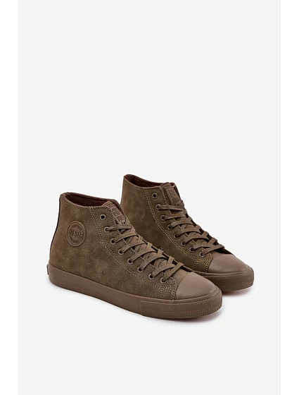 Pánské Zateplené Tenisky Z Eko Kůže Big Star model 21706226 HIPOLY SYSTEM Khaki - Big Star Shoes Pánské Zateplené Tenisky Z Eko Kůže Big Star model 21706226 HIPOLY SYSTEM Khaki - Big Star Shoes