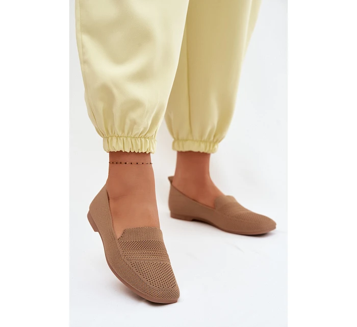 Materiálové dámské mokasyny světle hnědé Dorielle Materiálové dámské mokasyny světle hnědé Dorielle