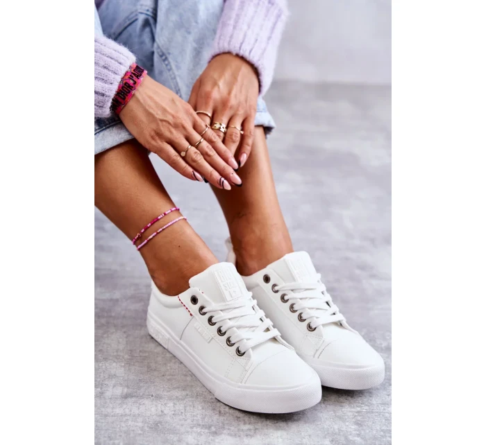 Dámske kožené tenisky Big Star - biele