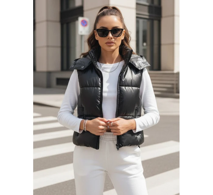 Dámska prešívaná vesta OSHE čierna FashionStreet TY3706