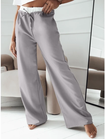 Dámské kalhoty s širokými nohavicemi šedé Dstreet model 21977035 - FashionStreet