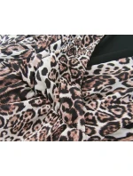 Béžové dámské šaty s přeloženým obálkovým výstřihem model 15498070 - MADE IN ITALY Béžové dámské šaty s přeloženým obálkovým výstřihem model 15498070 - MADE IN ITALY