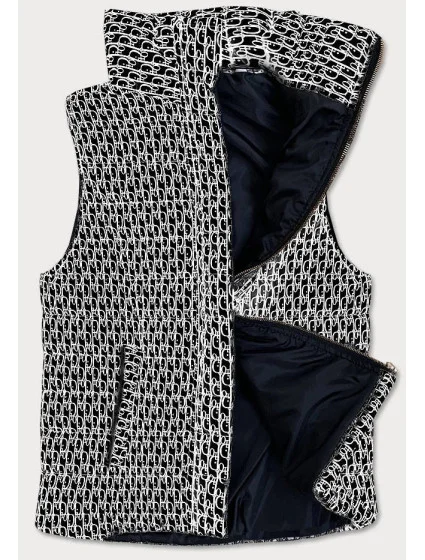 Čierna dámska vesta s nápismi (676ART)