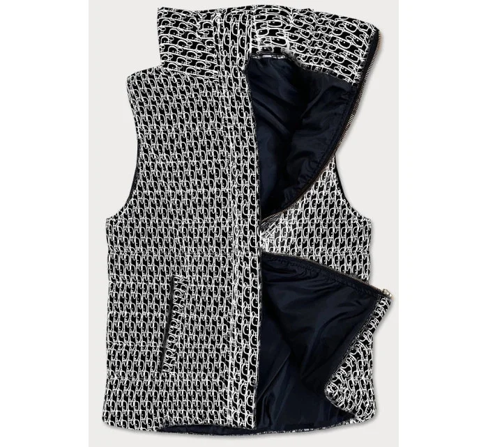 Čierna dámska vesta s nápismi (676ART)