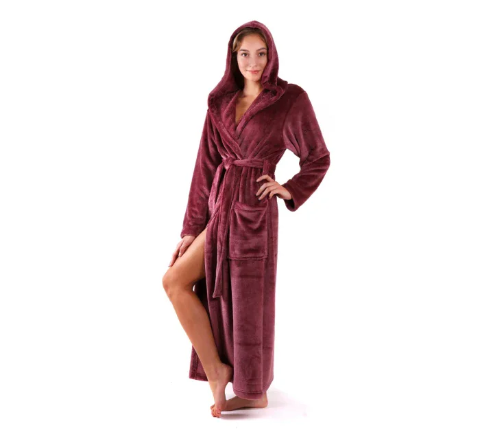 Dámsky župan Siena s kapucňou 3156 mauve wine - Vestis Dámsky župan Siena s kapucňou 3156 mauve wine - Vestis