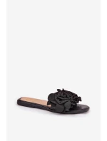 Ploché Dámské Pantofle S Mašlí Černé model 21688613 - Boto