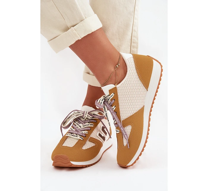 Dámské Tenisky s Ozdobným Šněrováním Žluté Henira