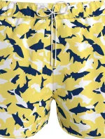 Pánske plavky UM0UM03275 0LJ žltá s potlačou - Tommy Hilfiger