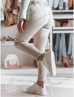 Dámské látkové chinos kalhoty s páskem light beige Dstreet model 21986706 - FashionStreet