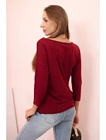 Dámska blúzka s lodičkovým výstrihom bordová